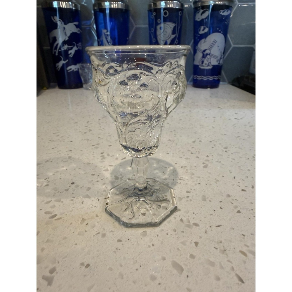 McKee Rock Crystal Clear 4" Wine Goblet Stem EAPG Depression Glass